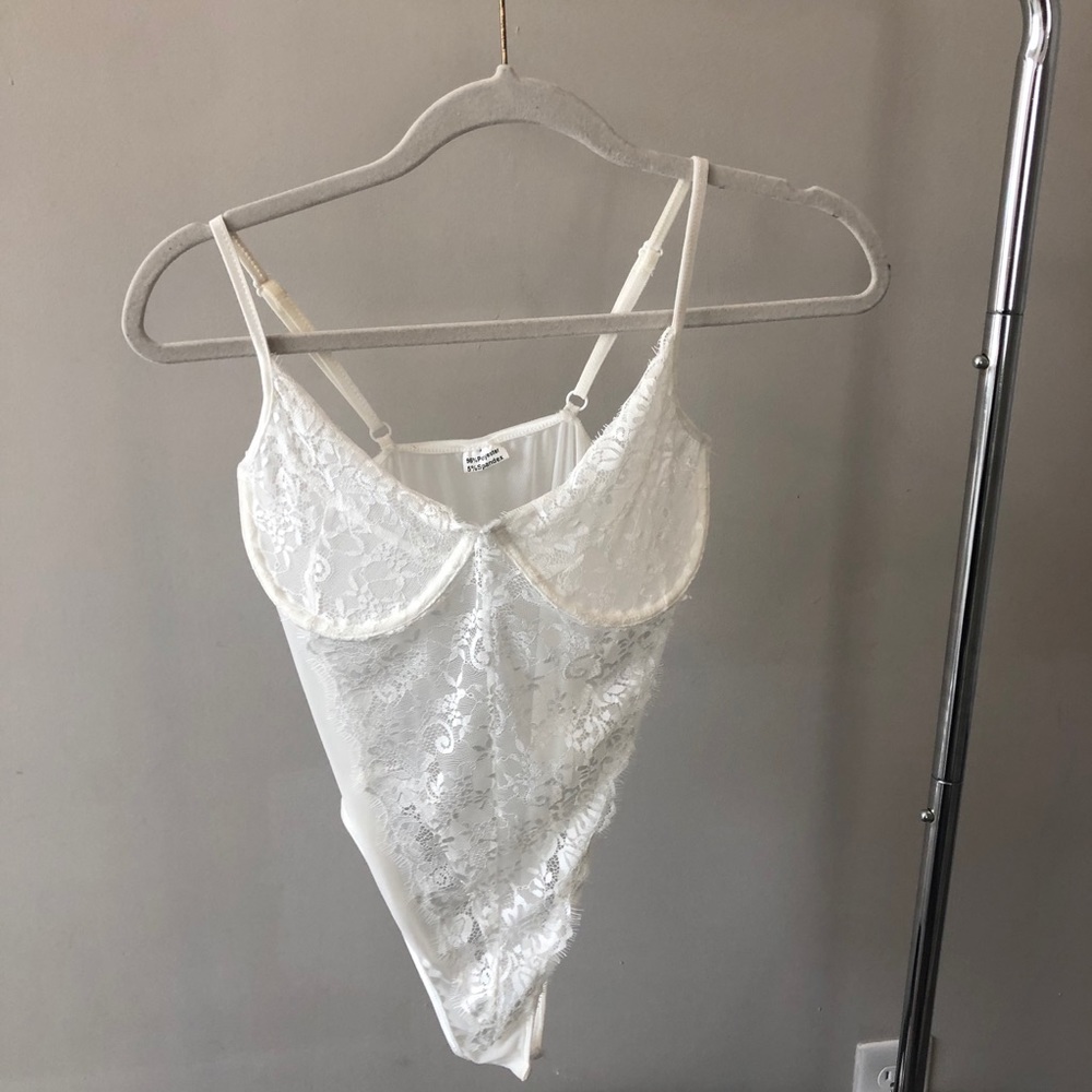 White lace bodysuit